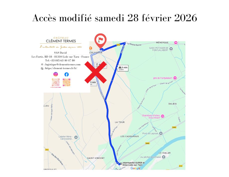 Accès modifié samedi 28 février 2026